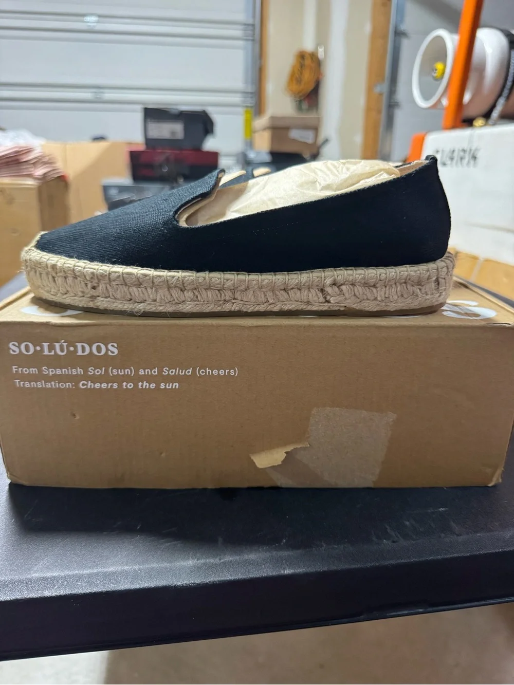 Soludos Smoking Platform Espadrille 8-8.5 Niche Black
